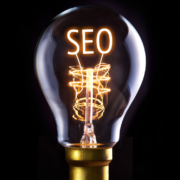 keyword search strategy - lightly bulb on black background