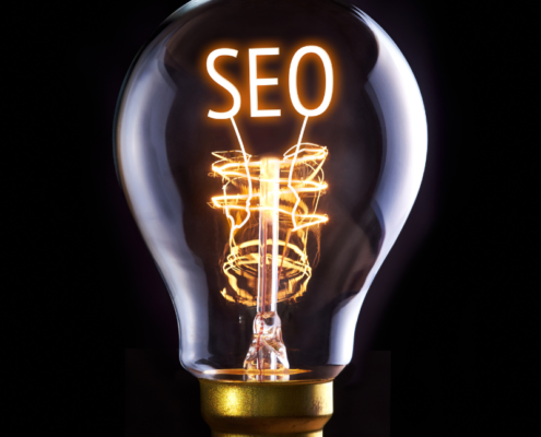 keyword search strategy - lightly bulb on black background